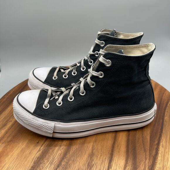 Converse CTAS All Star Lift Shoes Womens 10 Black Canvas Hi Top Platform Sneaker - Picture 3 of 8